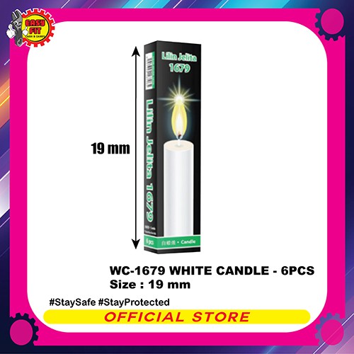 1679 WHITE CANDLE - 6PCS / Small Size White Candle /   Burn White Candle